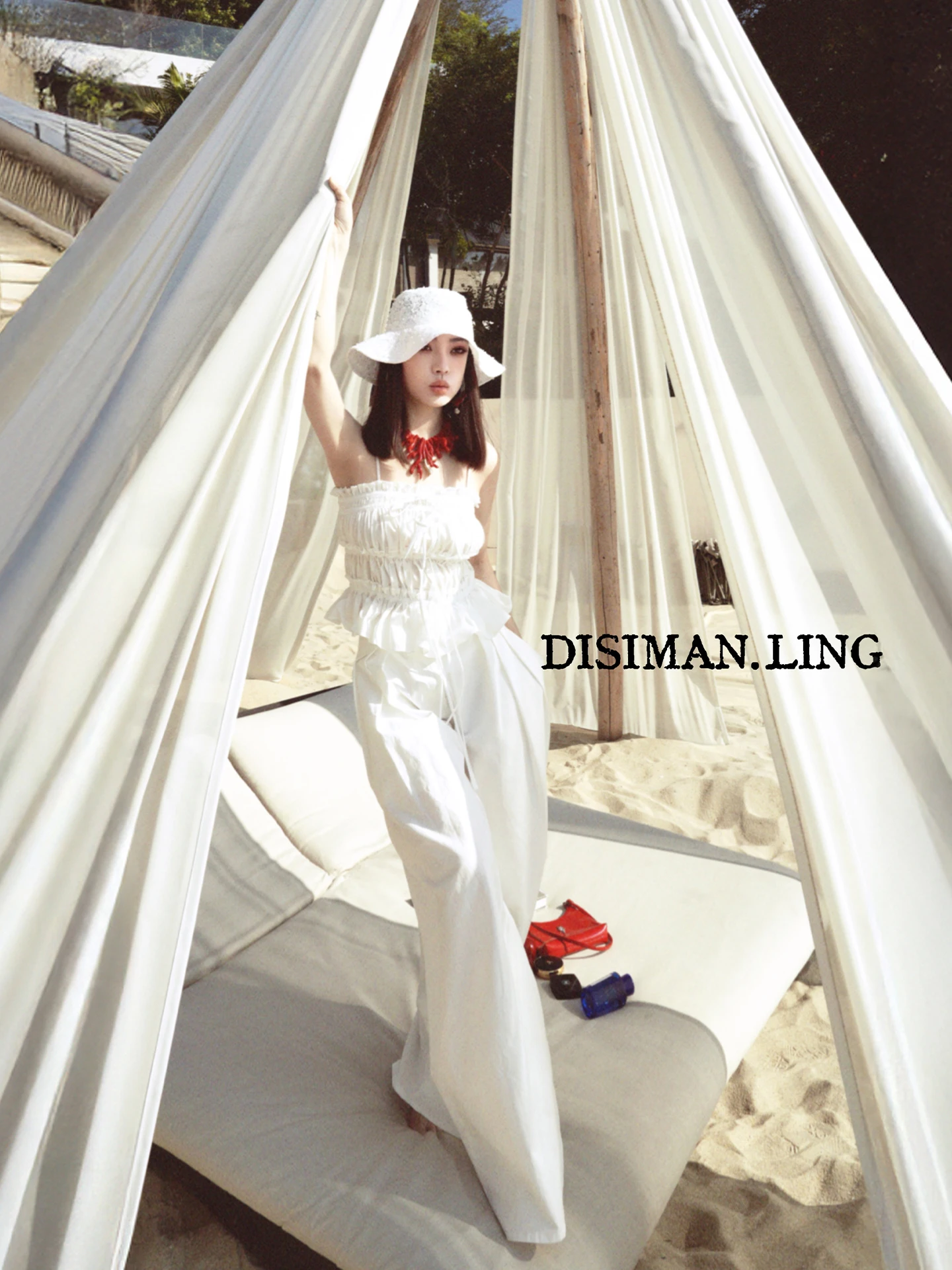 

Classic High Waist Wide Leg Pants 3D Pleat Design Conceal Meat Slimming Easy to Create Long Legs Casual Cotton Ladies Pants