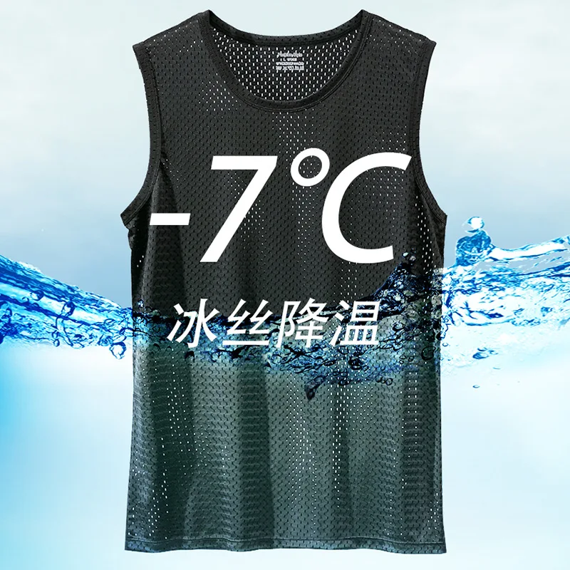 Summer Mesh Tank Top Men Gym Fitness Quick Dry T-shirt Mens Clothing Slim Fit Bodybuilding Sleeveless Shirts Men Basketball Vest