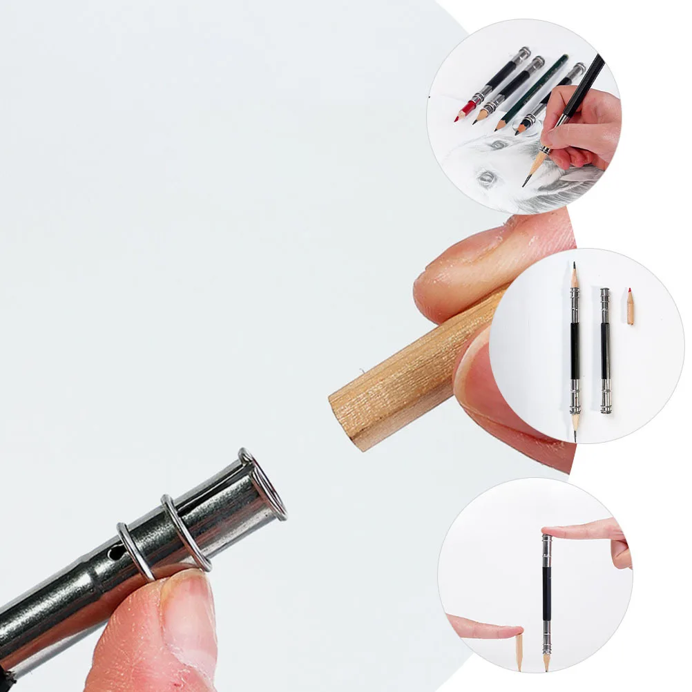 

12pcs Extenders Stainless Steel Pencil Lengtheners For Drawing Sketching Writing Pencil Holder Office School Art Stationery