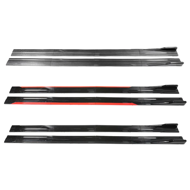 8PCS Car Side Skirt Adjustable Bumper Carbon Fiber Modifiedextension Rocker Plate Lip  For BMW For BYDFor Kia For Ford For Most