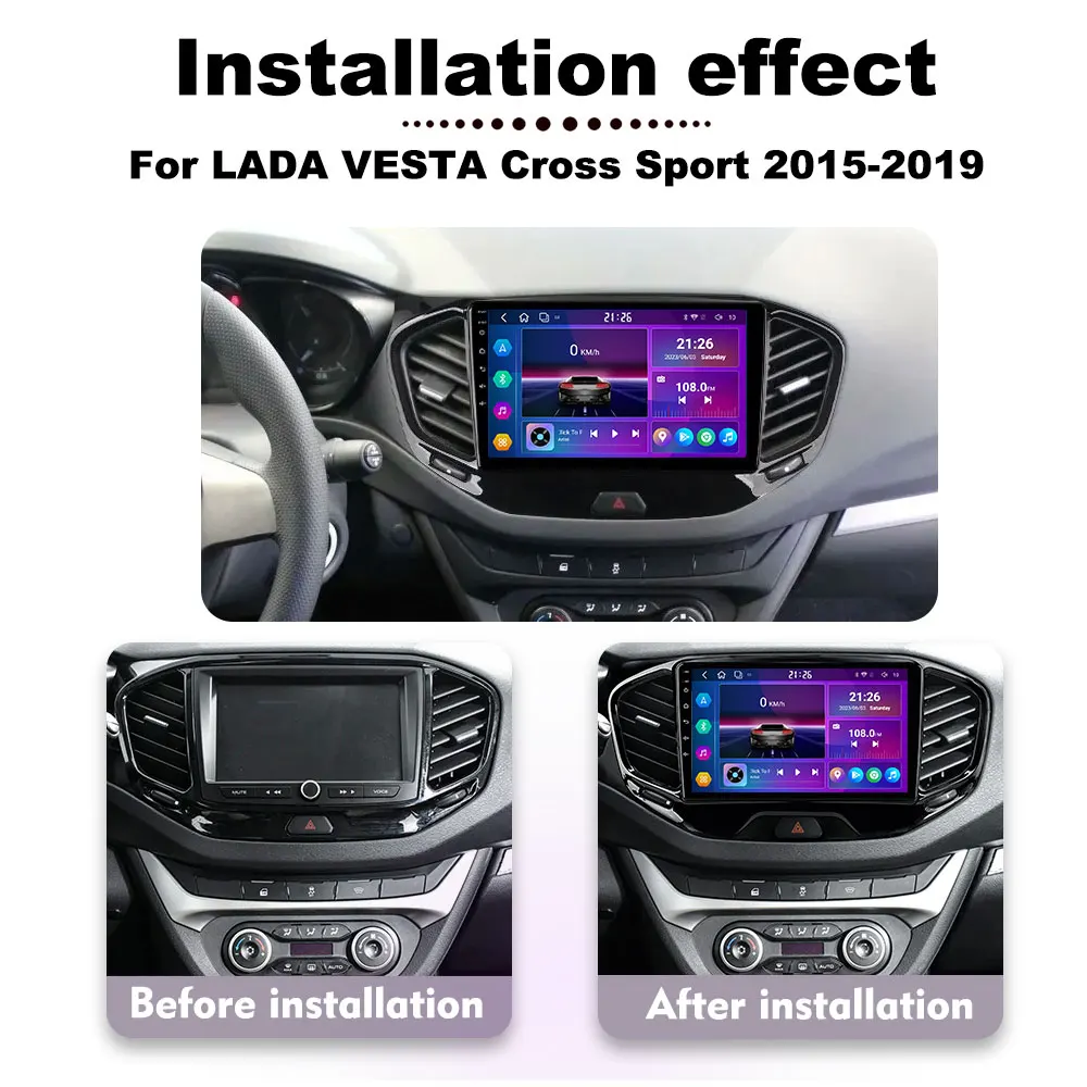 10 Core 2DIN Car android 12 Multimedia Radio player For LADA VESTA 2015-2019 Navigation DSP Carplay Android Auto DPS Phone Call