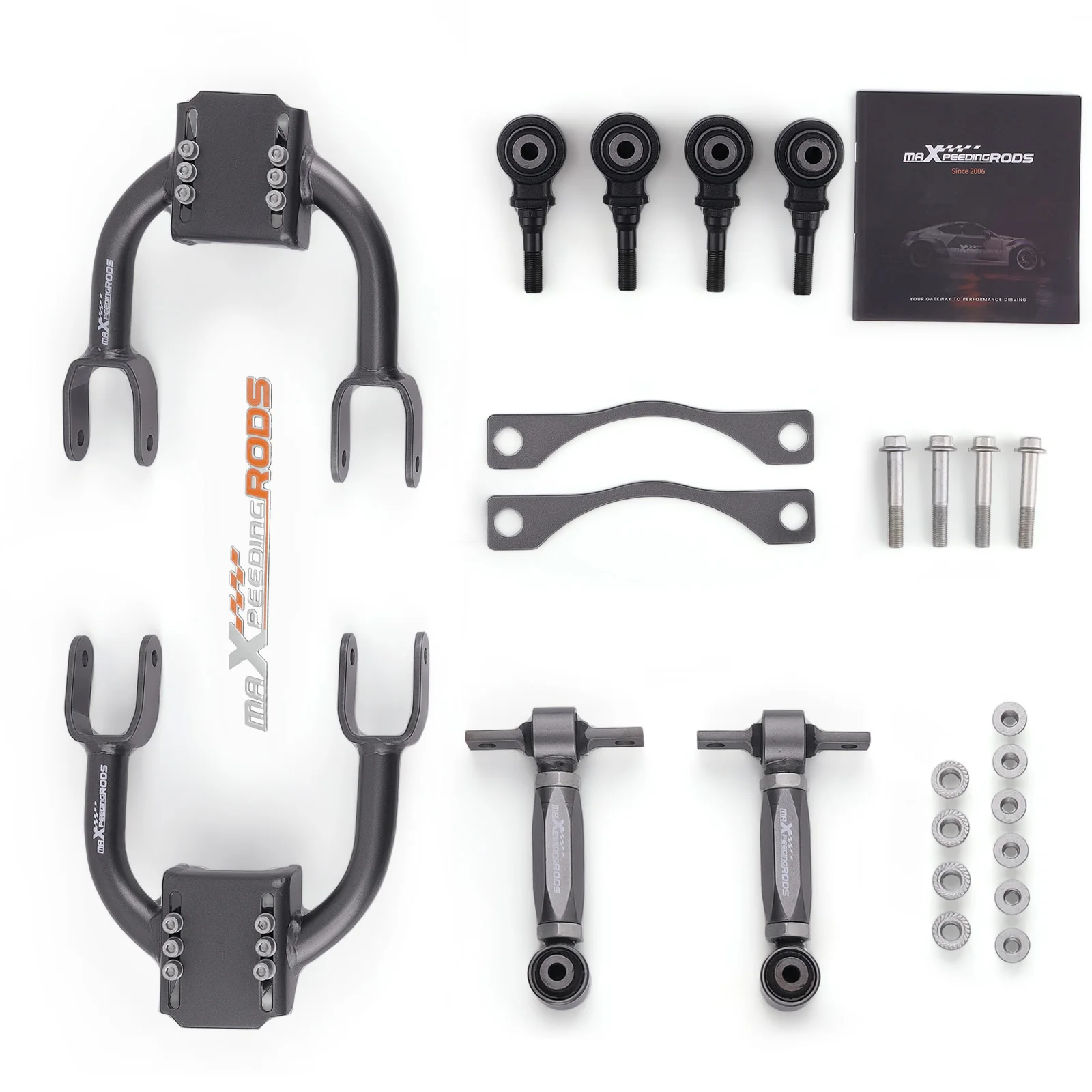 Front Upper Control Arms w/Ball Joints Rear Camber Kit For Acura Integra 1994-01