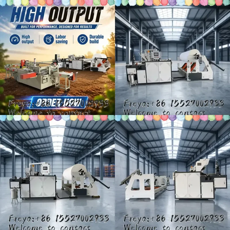 Labor Saving Full Automatic Toilet Tissue Line Auto Feeding Trimming Sealing Low Human Input High Output Equipment
