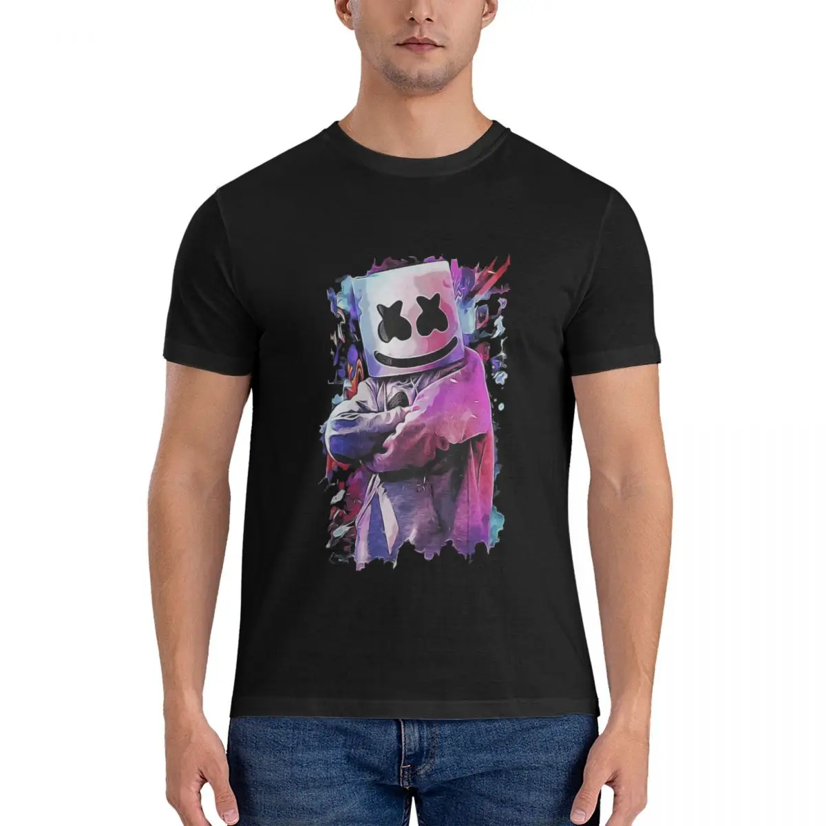 Men T Shirts m-marshmello & kane brown 100% Cotton Leisure Crewneck Tee Shirt Graphic T-Shirts mens official-website tops fugees