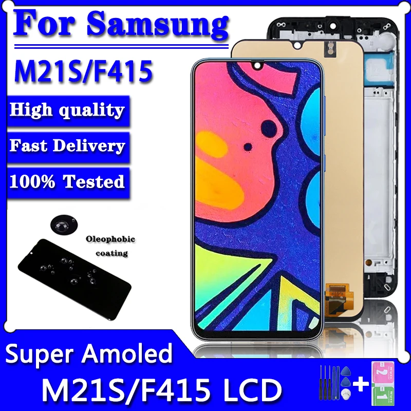 Super AMOLED For Samsung  M21s F415F LCD Display Touch Screen Digitizer Assembly for Samsung M21S SM-F415F/DS display