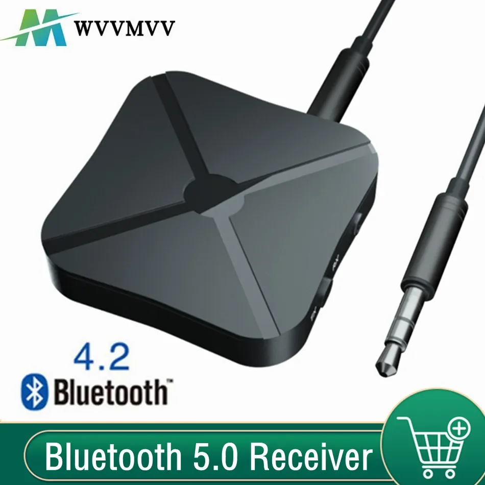 WvvMvv Bluetooth 5.0 4.2 Receiver and Transmitter Audio Music Stereo Wireless Adapter RCA 3.5MM AUX Jack For Speaker TV Car PC