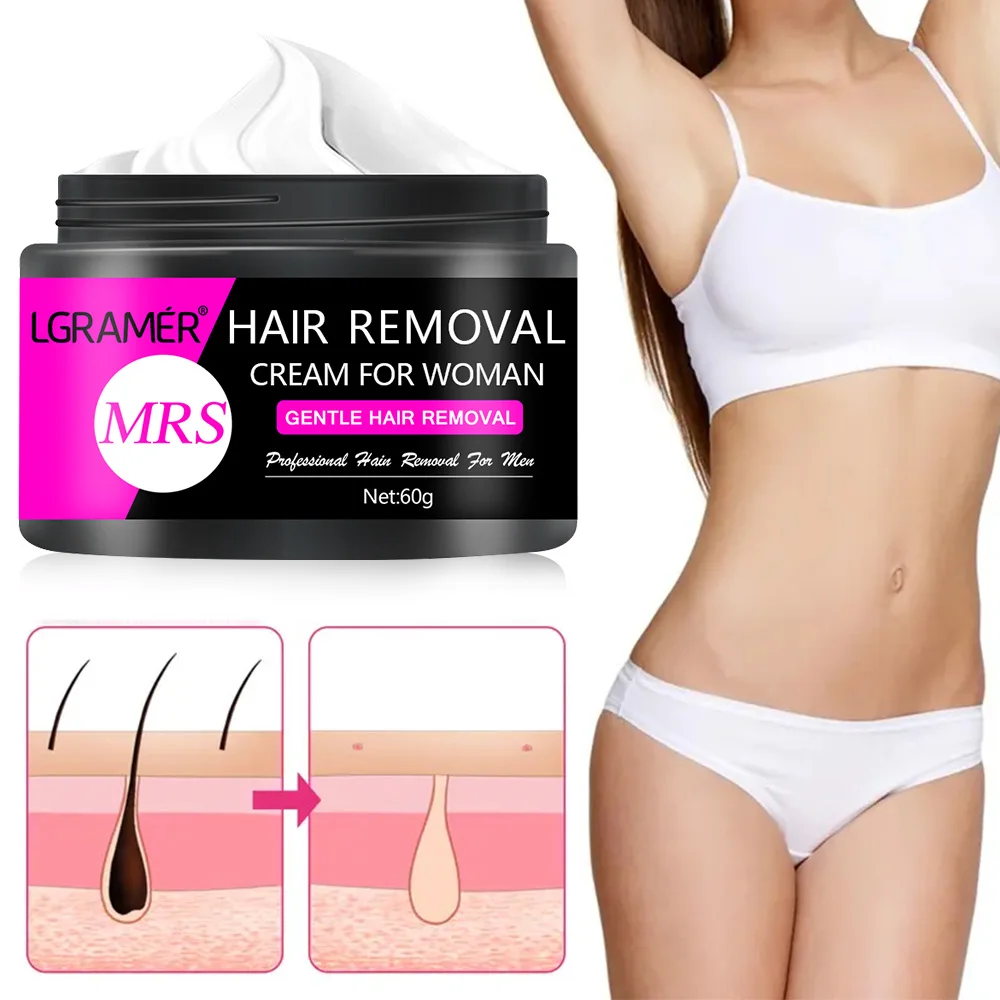 Creme de remoção de pelos feminino indolor, removedor permanente de pelos para mulheres, axilas, pernas, braços, inibidor de crescimento de pelos, creme corporal depilatório