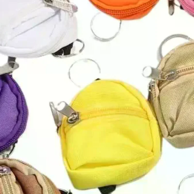 Mini Backpack Style Canvas Coin Purse with Key Holder Sturdy Zipper Closure Small Wallet for Women Girls Daily Commute Use
