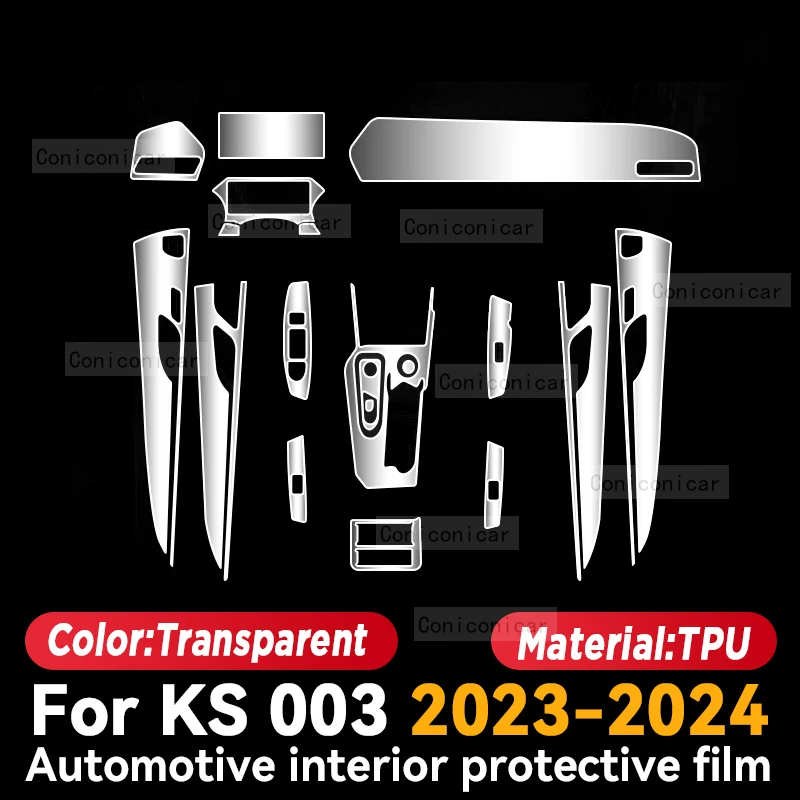 For KS 003 2023 2024 Car Interior Center Console Instrument Dashboard Protective Film Anti-scratch Sticker Accessories