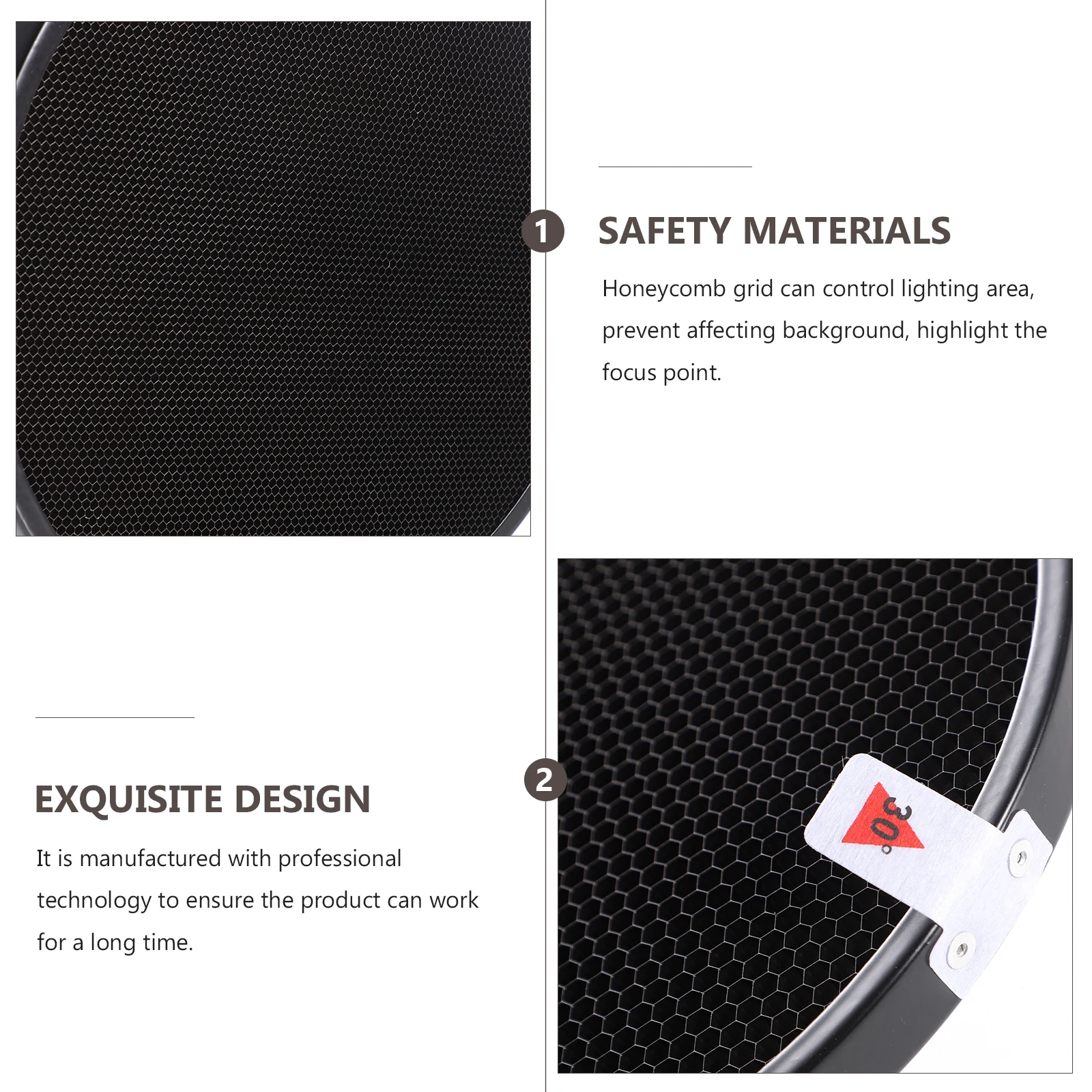 

1 Set 10° 30° 50° Honeycomb Grid For Flash Light Photography Reflector Lighting Shade Diffuser Quick Release Tab