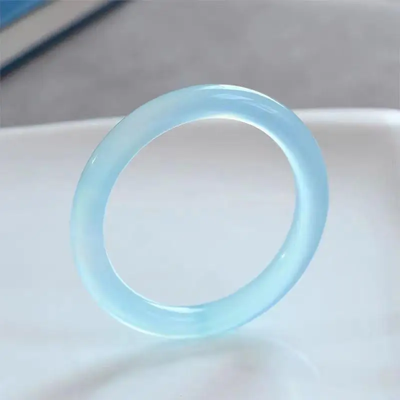 Azure Frozen Aquamarine Fat Round Strip Marrow Bracelet