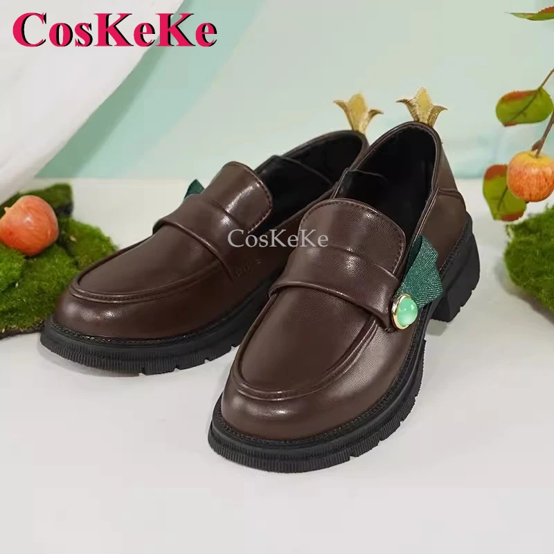 

CosKeKe Venti Shoes Cosplay Anime Game Genshin Impact Fashion Universal Pu Leather Shoes Party Role Play Accessories 36-40 Size