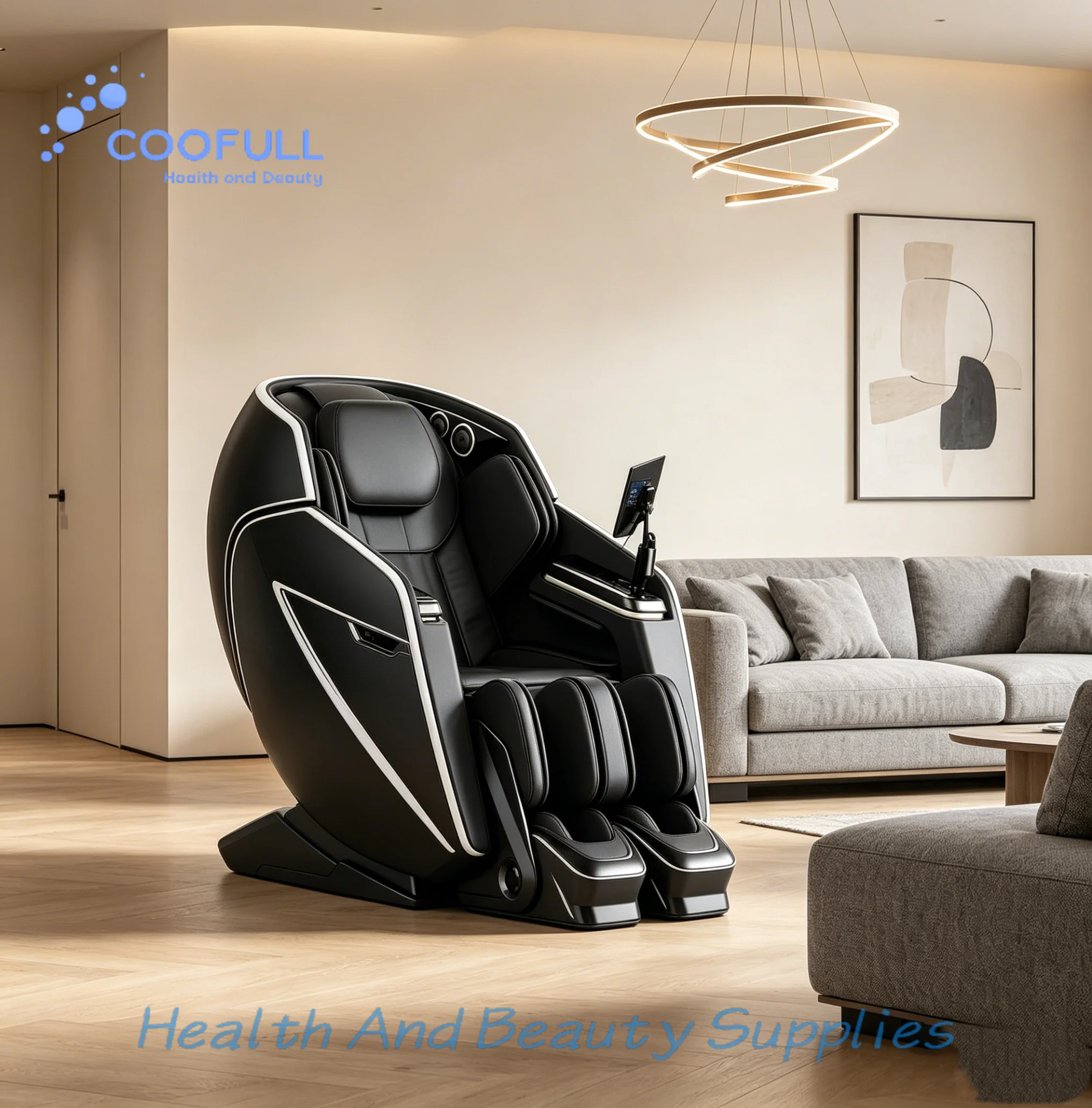Coolfull Top Tier Zero Gravity Recline Low Noise Motor Split Pack 10 Inch HD Touch Screen Smart Voice Control Massage Chair