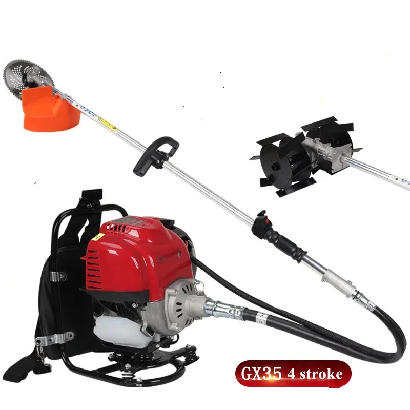 

GX35 2 IN 1 Metal Frame Knapsack Weed Cutting Machine,Farm Agriculture Machinery Brush Cutter Grass Trimmer 35.8CC