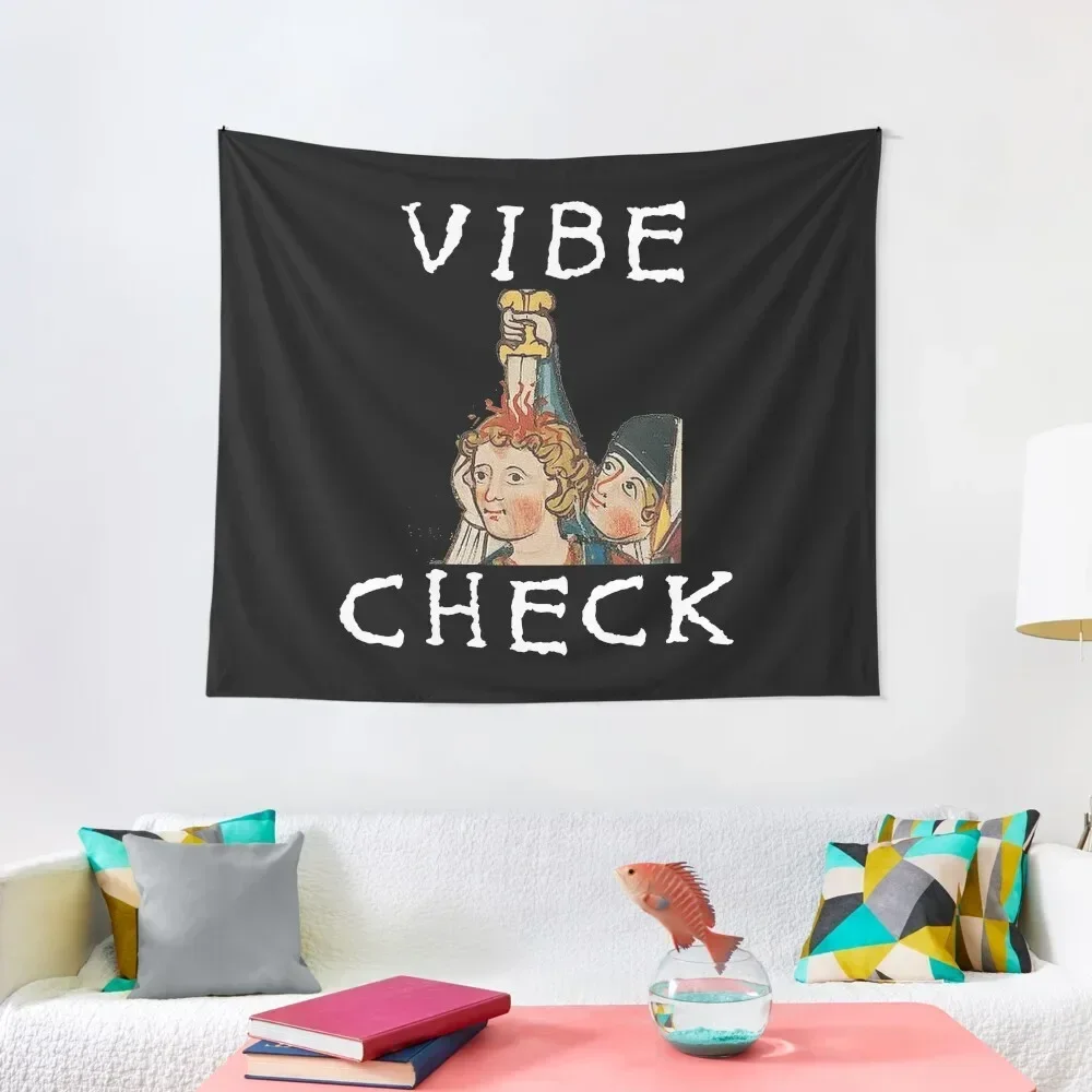 

Vibe Check-средневековый, гобелен Байе, украшение комнаты, эстетический Декор для комнаты, гобелен