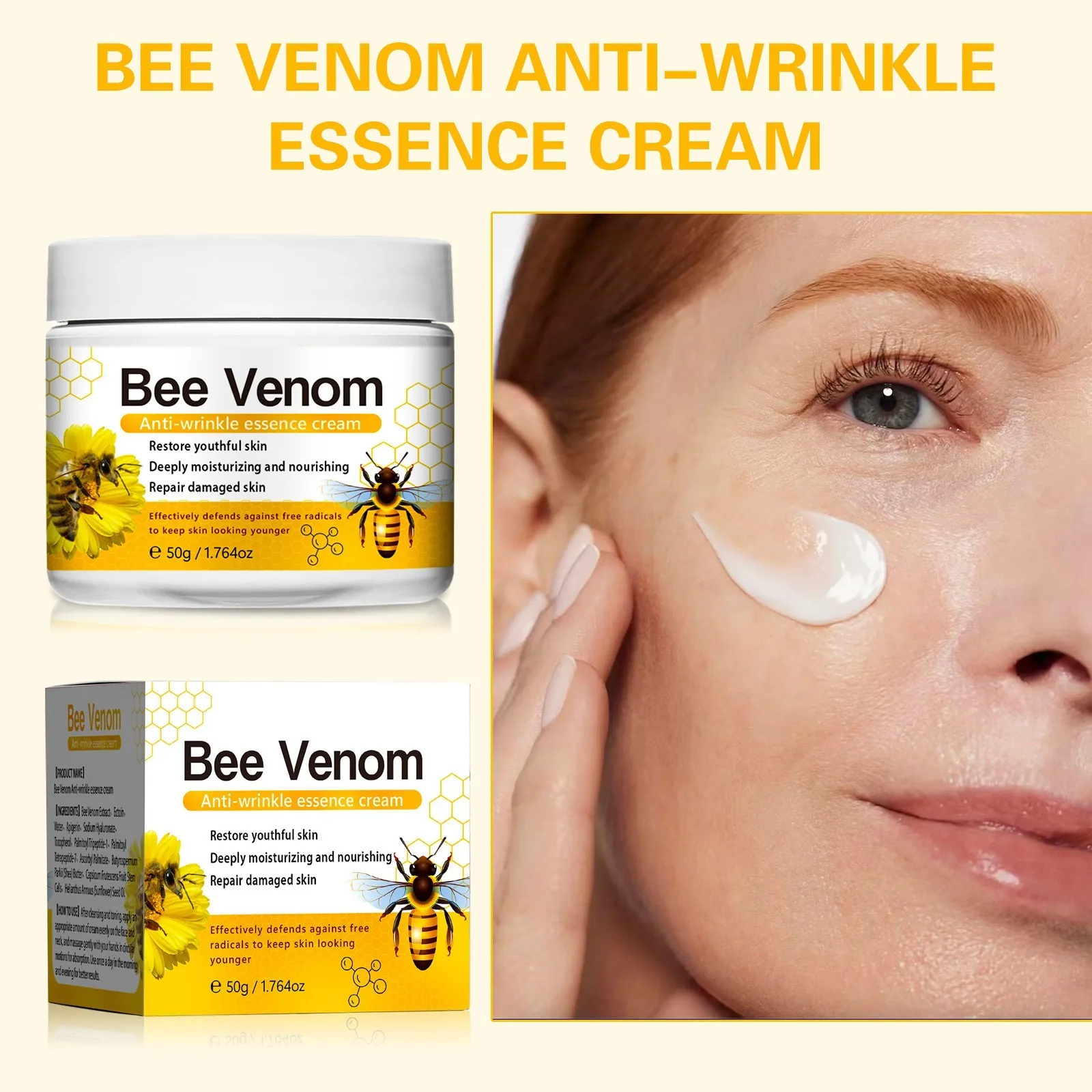 Bee Venom Cream Repair Hand And Foot Skin Redness And Itchiness Moisturizing And Smoothing Skin Care Cream Body Care Gift