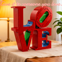 New Creative Compatible Crafts LOVE Sculpture 791pcs Art Model Building Blocks Bricks Kids Christmas Gifts Valentine's Day Gifts