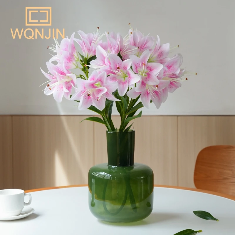 1 Stück, simulierte Seide 10 Köpfe lange Lilie, Heim hochzeits bühnen dekoration, Blumen arrangement, passende Materialien, Fotografie Requisiten – Detail 4
