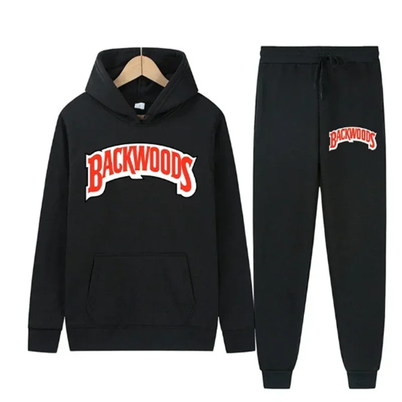 Backwoods-Moletons e calças masculinas e femininas, moletons estampados com letra gráfica, pulôver com capuz Harajuku, roupas es