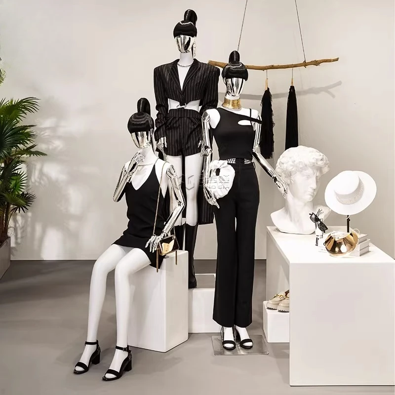 Clothing model props female full body high-end window display half body human body right angle shoulder flat shoulder model stan