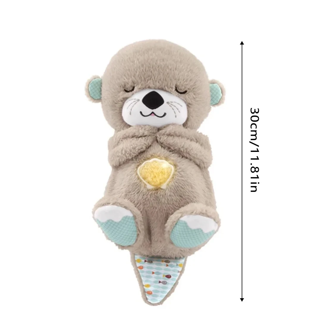 2024 new Breathing Otter Plush Toy With Light And Sound Music Soothing Deep Sleep Toys Bear Sleeping Companion Pillow Gifts