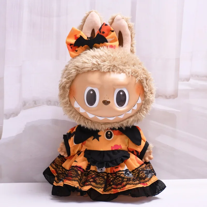 

Doll Clothes for Labubu I II Dolls Cool Clothes Halloween Pumpkin Accessories with Hat Korea Kpop Exo Clothing DIY Gifts