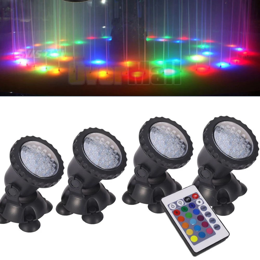 IP68 Waterproof LED Underwater Light 12V RGB Spotlight Swiming Pool Lamp with Remote Control Decorative Spot Lights