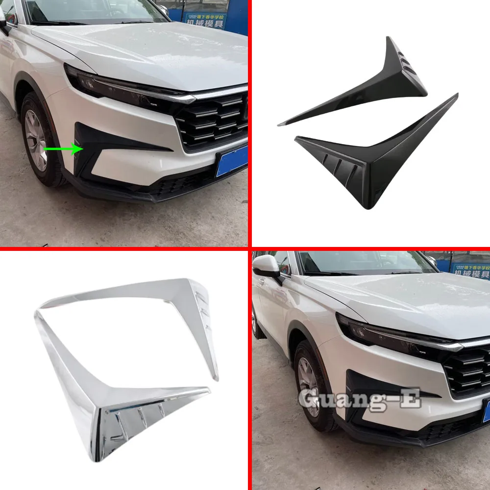 

For Honda CRV CR-V 2023 2024 ABS Plastic Car Front Bumper Spoiler Air Vent Outlet Trim Decor Cover Fog Exterior Accessories