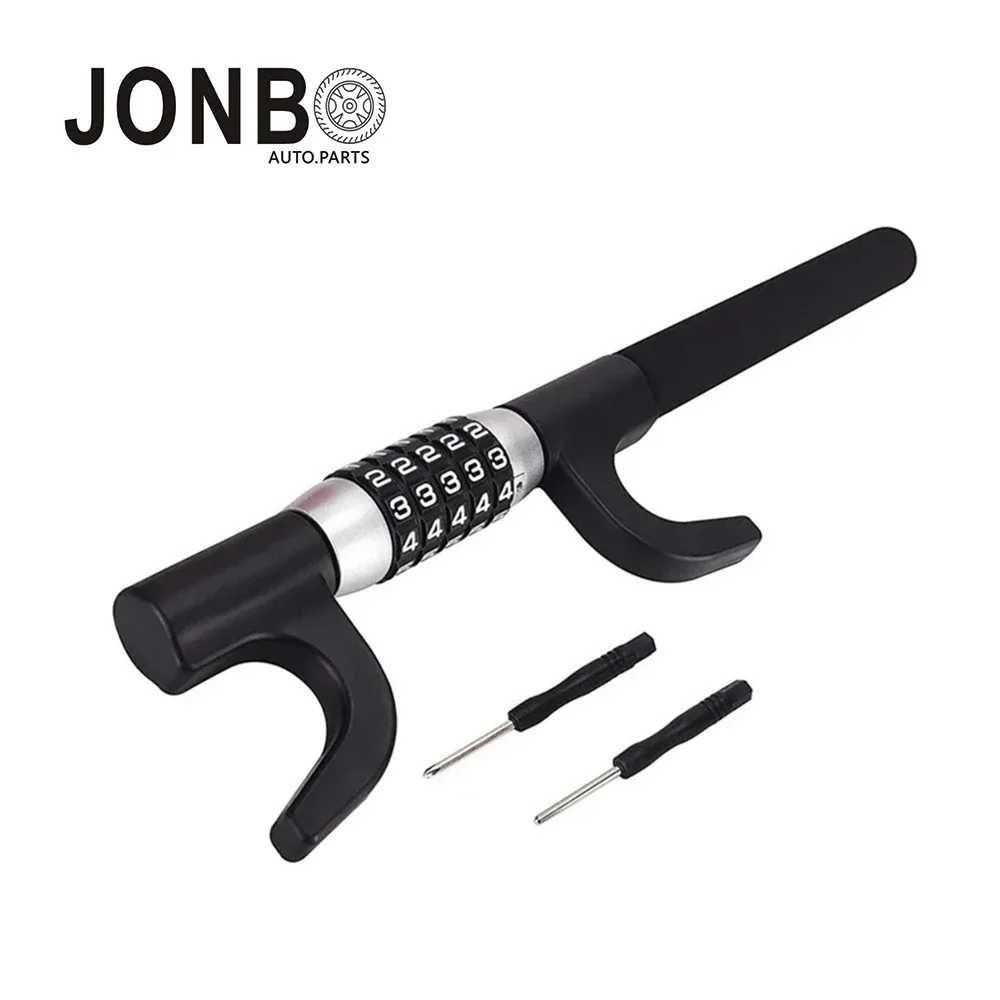 JONBO  Universal Car Steering Wheel Lock Anti Theft Security Extendable Device Retractable Keyless Password 5 Coded