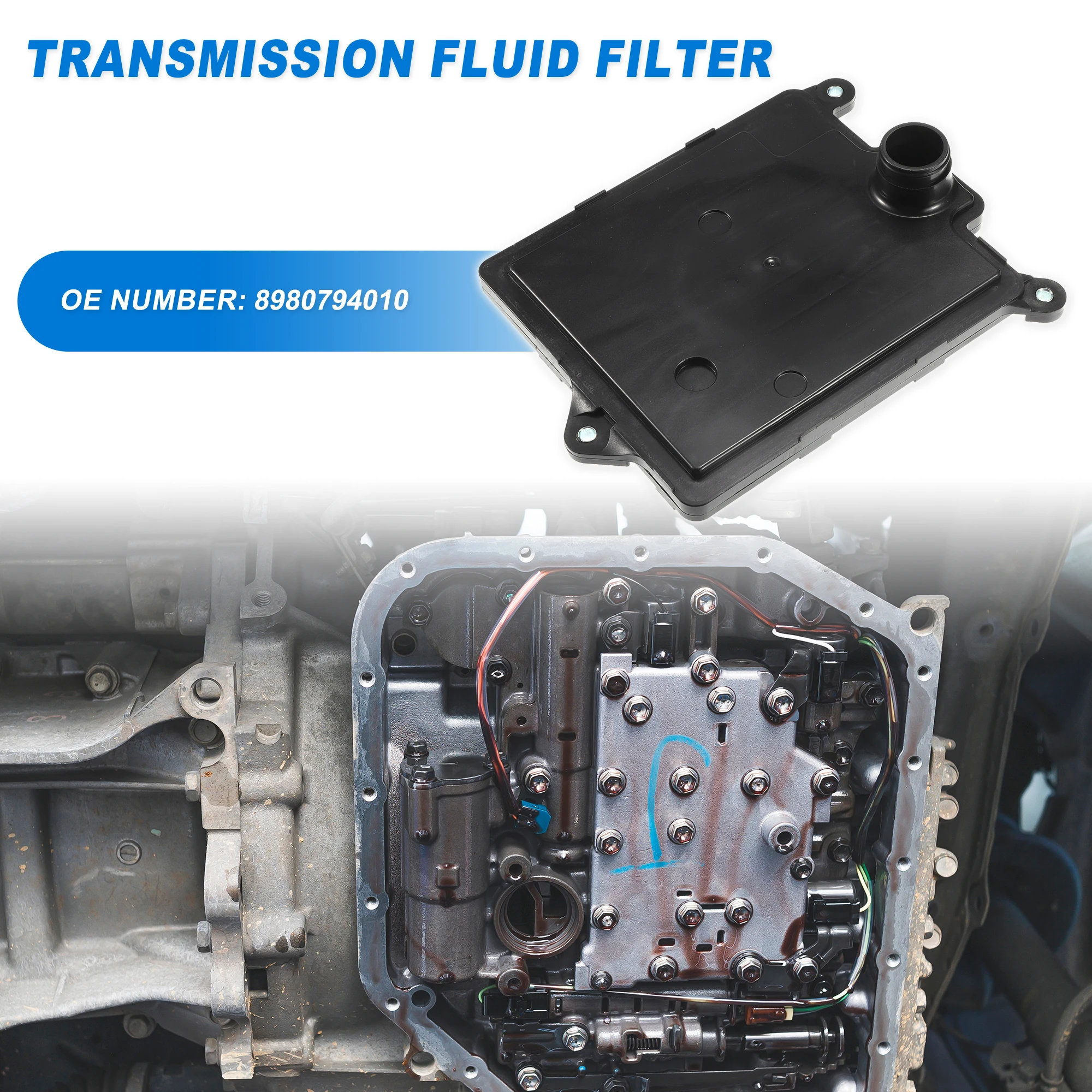 UXCELL AS68RC A465 FE180 A860E A861E Filtro de transmisión automática cárter de aceite apto para Isuzu NPR 2007-2009 4HK1 No. 8980794010