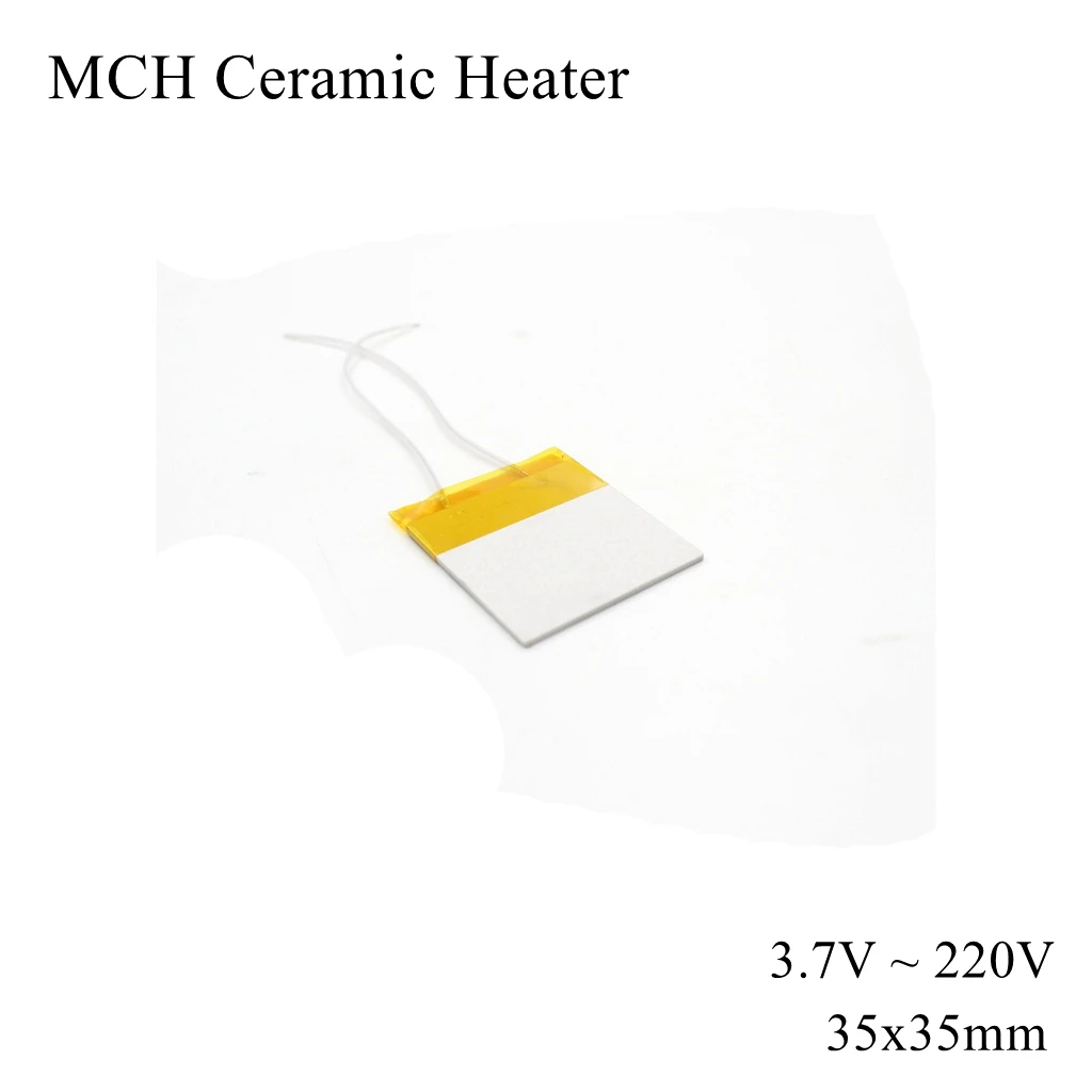 

35x35mm 12V 110V 220V MCH High Temperature Ceramic Heater Square Alumina Electric Heating Board Plate Band HTCC Metal Hair Dry