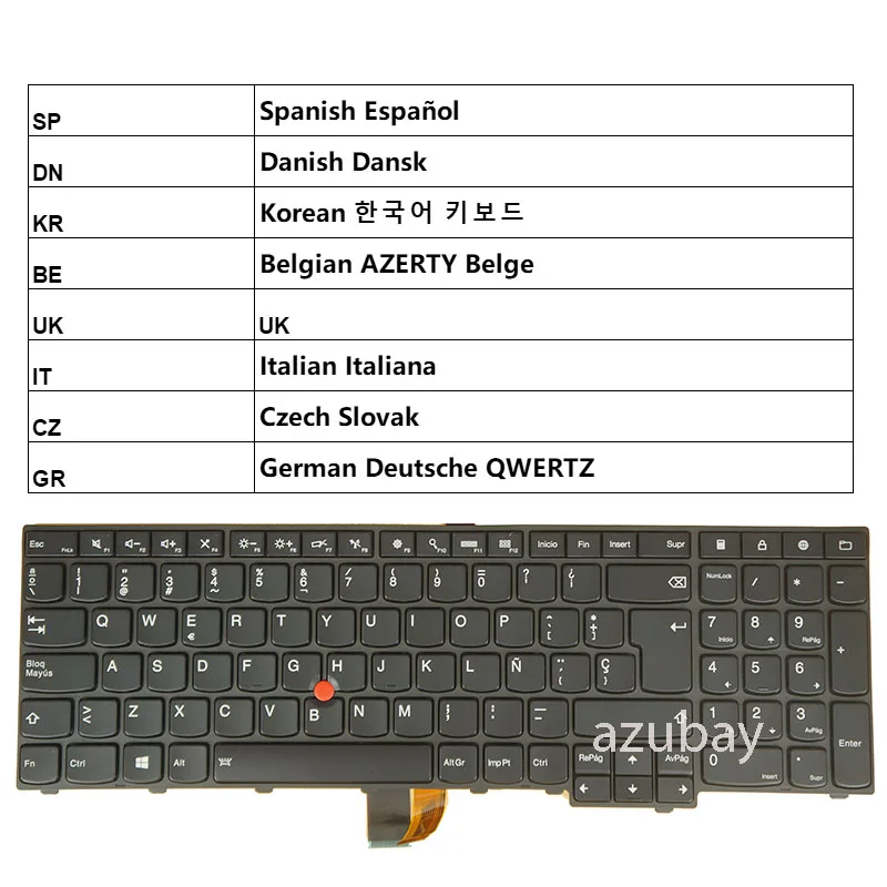 Laptop Keyboard for Lenovo Thinkpad 04Y2416 04Y2494 04Y2404 04Y2482 0C45047 0C44969 04Y2395 SP DN KR BE UK IT CZ GR Backlit/No