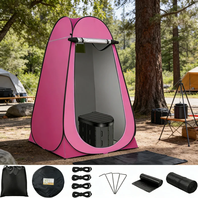 Portable Folding Outdoor Toilet for Camping Travel Car Trunk Mobile Emergency Toilet for Self-driving Long Trips High Speed Easy