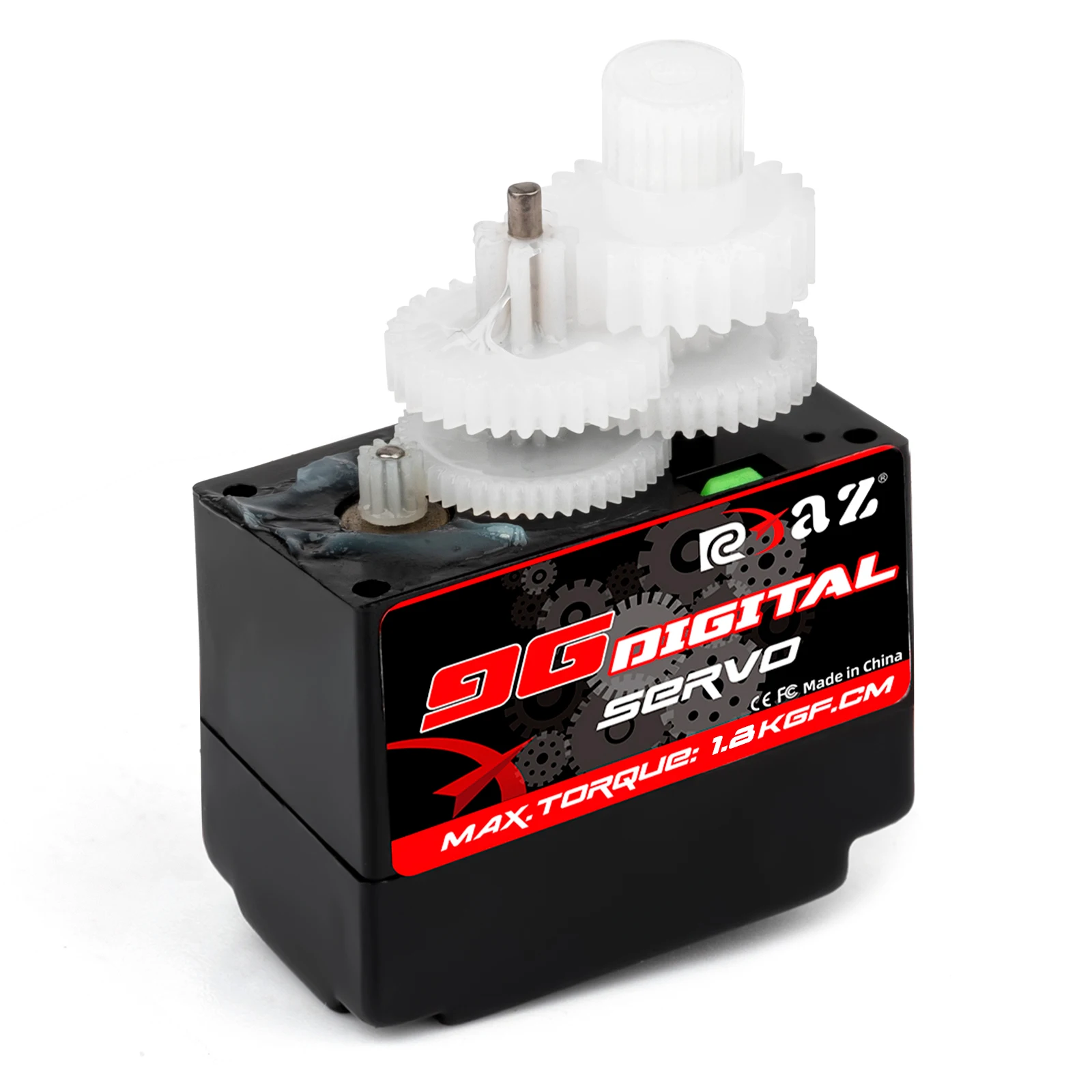 Rcxaz 9g plástico/ferro/cobre engrenagem 1.6kg servo digital para rc avião de asa fixa robô carro barco duto avião pequeno servo motor