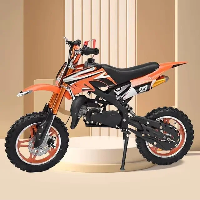 49cc Gas Powered Mini Pit Bike, 45km/h 2-Stroke Off-Road Motorcycle with Dual Disc Brakes, Safety Kill Switch for Adult Rider.
