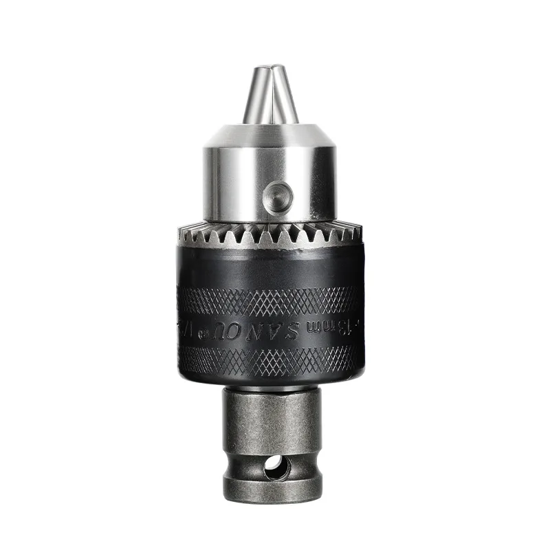 2-13mm Keyless Threaded Metal Drill Chuck, Hex Shank/SDS/Square Quick Grip Adapter, Chuck for Drill Bits Screwdriver Tap&Sockets