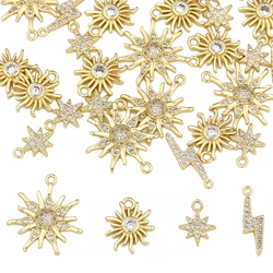1Pc/Bag 14K Gold Plated Brass With Zircon Sun Charms Pendants for Jewelry Making Supplies Diy Necklaces Earings Accessories