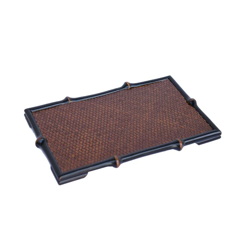 

Chinese dried bamboo tea tray Bamboo woven pot bearing dry brewing table Portable tea tray