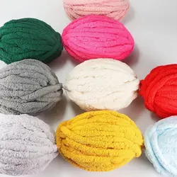 250g/pc Thick Ice Strip Thread Cat Tail Hand Woven Bear Scarf Finger Scarf Hand Made DIY Material Wrapped Wool Thread Woven