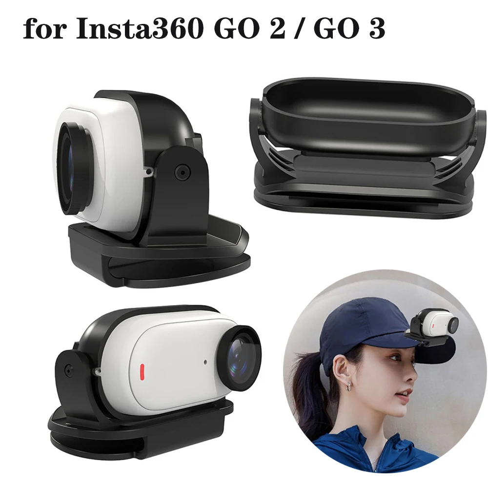 

1 PCS Black Easy Clip Hat Clip Quick Release Clamp Magnetic Frame Fixed Mount For Insta360 GO2 / GO3 Camera Accessories