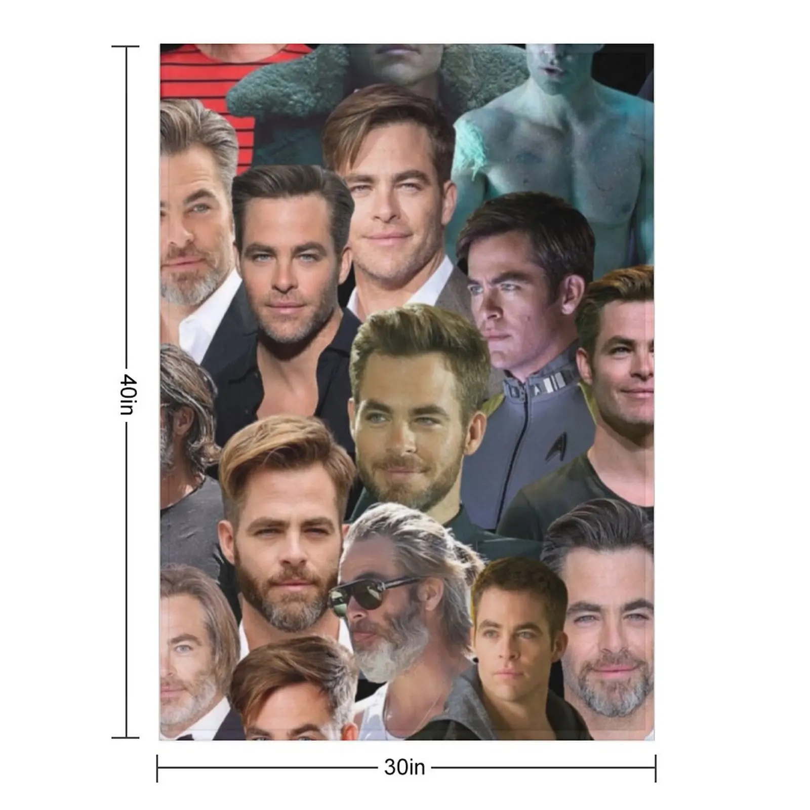 chris pine photo collage Throw Blanket Furry Stuffeds Kid'S Luxury Thicken Blankets