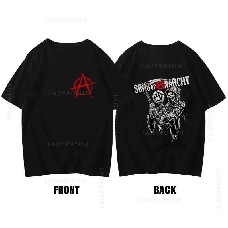 

Sons of Theme Anarchys Print Men Women T-shirt Trend Hip Hop Rock Short Sleeve Tee 100%Cotton Summer Streetwear Clothes Tops