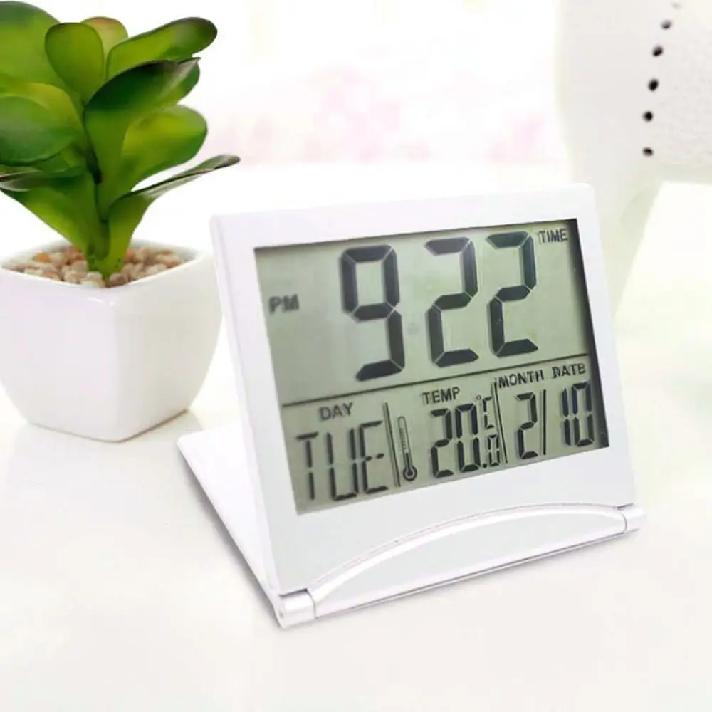 Multifunction Electronic Projection Clock Digital Calendar Temperature Weather Forecast Folding Desktop Alarm Watch Device