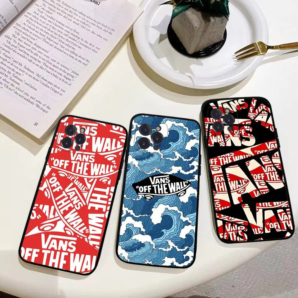 Skate Brand V-Vans Soft Back Phone Cover Case For IPhone 17 16 Pro Max 15 12 11 16e 13 Mini 14 15 Plus