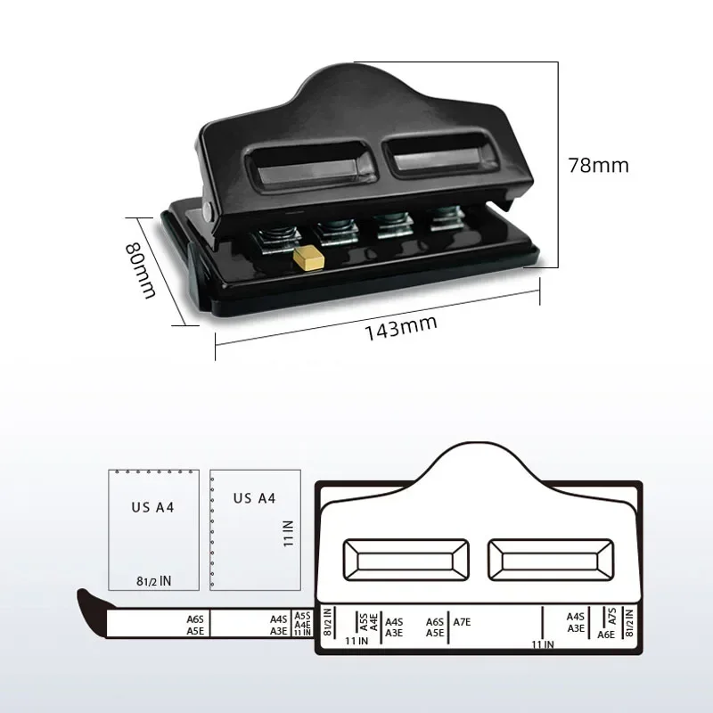 Fromthenon 4 Fori Fungo Fori Puncher A4 A5 A6 A7 Notebook a fogli mobili Planner Ufficiale Punch Strumento Forniture di cancelleria per ufficio