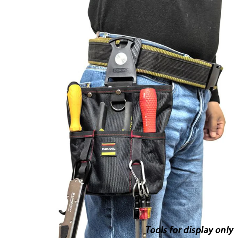 Multifunctional Tool Bag Professional Electrician Carpentry Toolkit Portable Complete Kit Repair Bag Reinforced Oxford Waist Bag