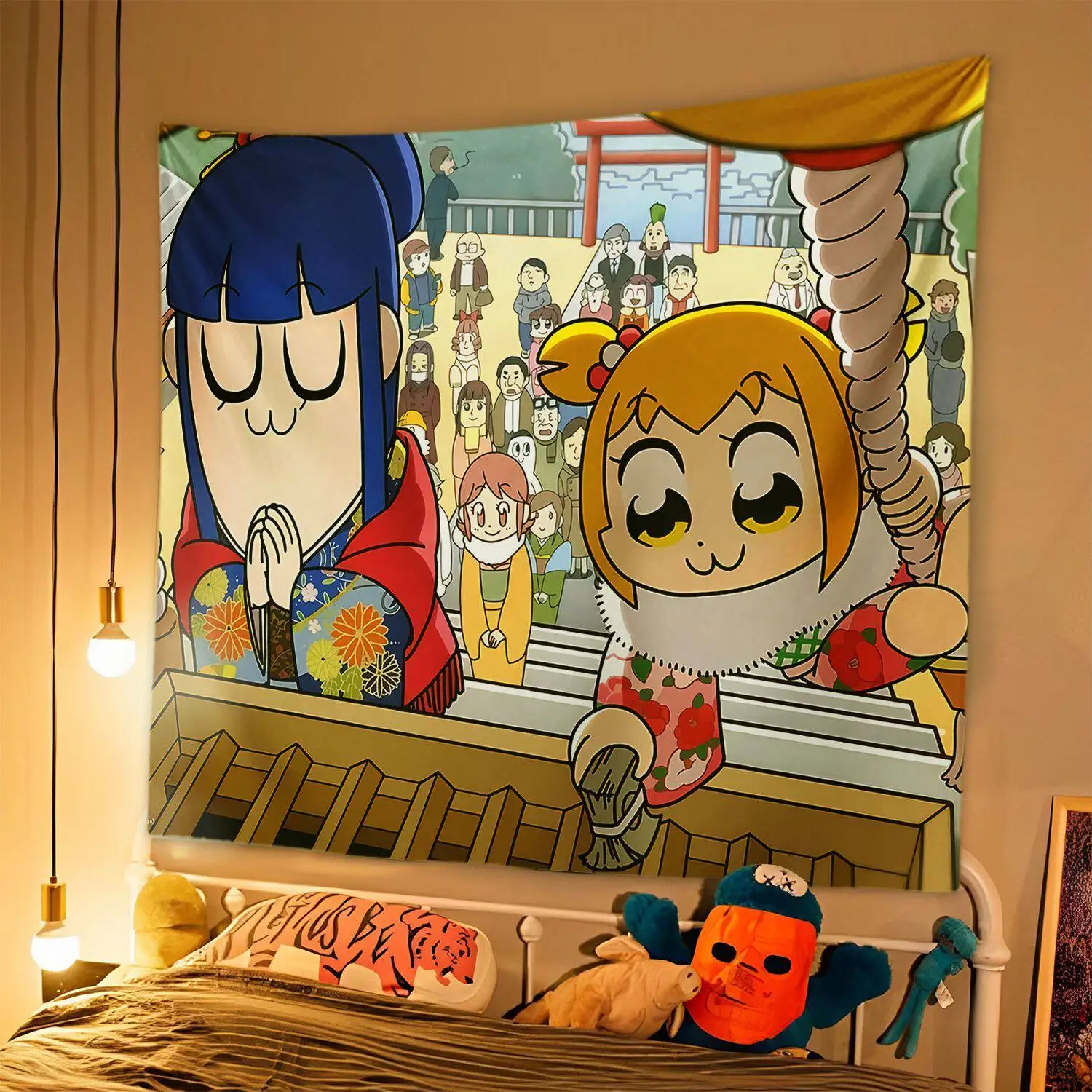 P-Pop Team E-Epic Anime Wall Tapestry Dorm Decor Background Cloth Wall Hanging Art for Bedroom Living Room
