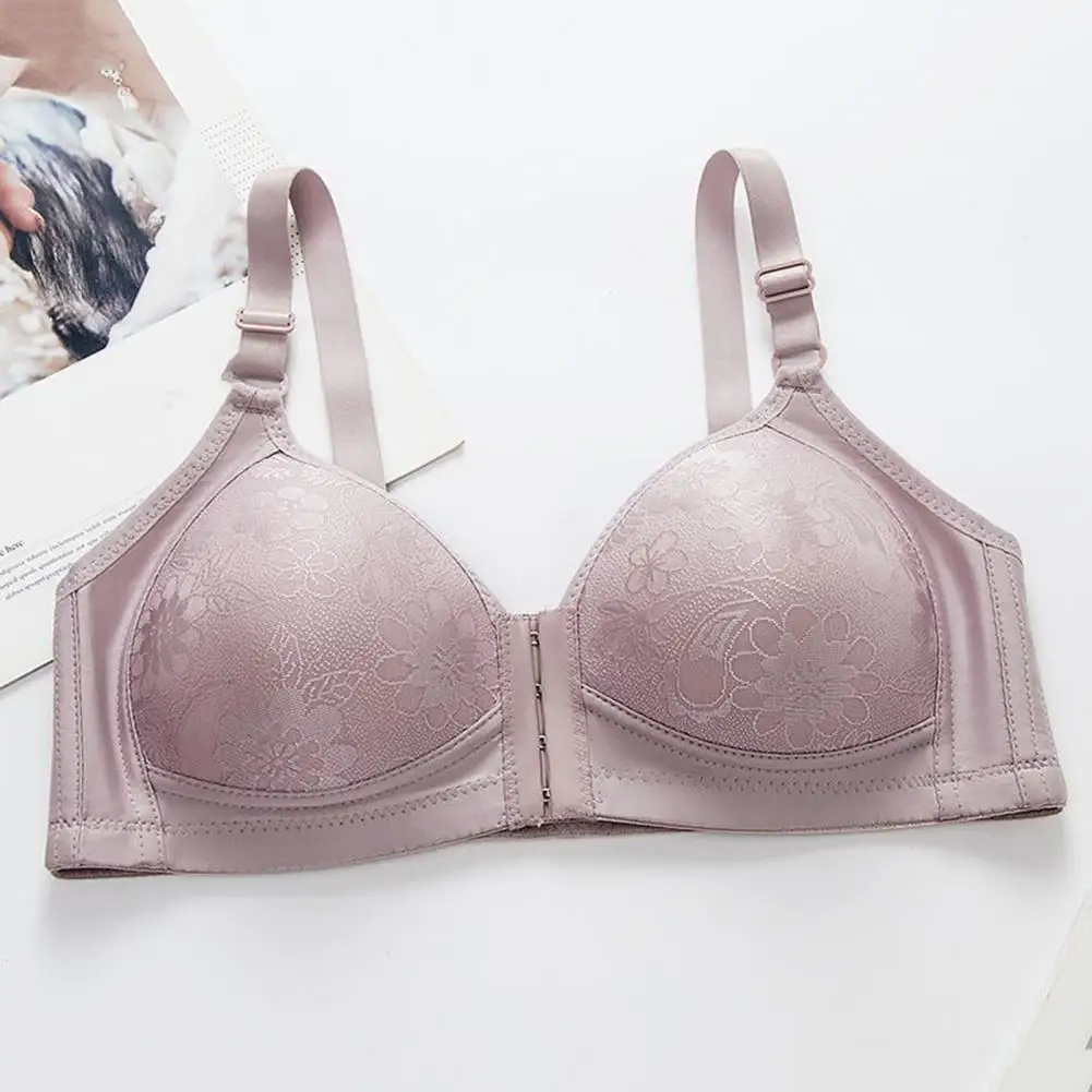 3/4 Cup Lady Intimate Underwear Women Bra Front Closure Push Up Breast Support Padded No Steel Ring Breathable Bras