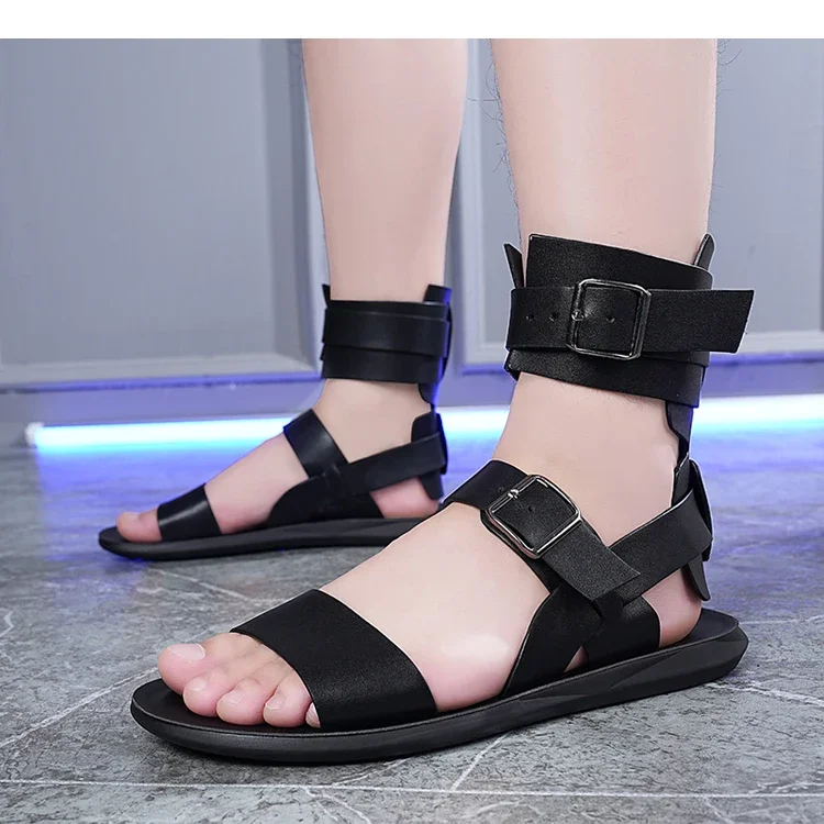 Modische Römische Sandalen für Herren, Sommertrend, Doppelriemen, Rutschfest, Weiche Sohle, Atmungsaktiv, Lässige Slip-On Pantoffeln-2530 – Detail 6