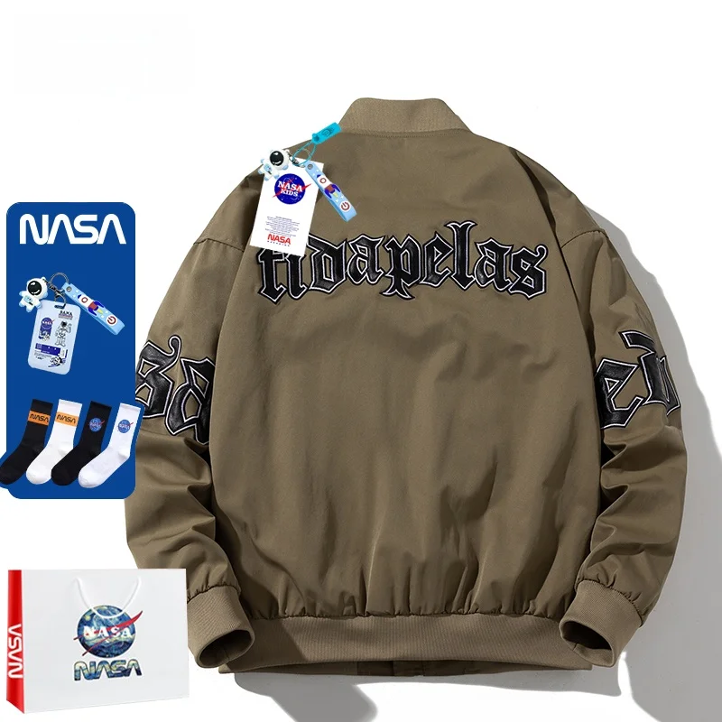 

Spring Autumn Lightweight American Baseball Sle Loose Fit Pilot Jaet Men Women Couple Embroidery Casual Jaet Coat